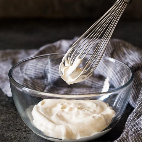 small batch of whipped cream for black forest cake